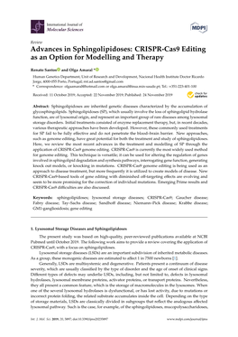 CRISPR-Cas9 Editing As an Option for Modelling and Therapy