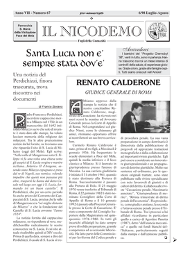 IL NICODEMO Pace Del Mela Fogli Della Comunità Arrivederci SANTA LUCIA NON E’ I Bambini Del “Progetto Chernobyl ‘98”, Venti in Tutto, Sono in Partenza