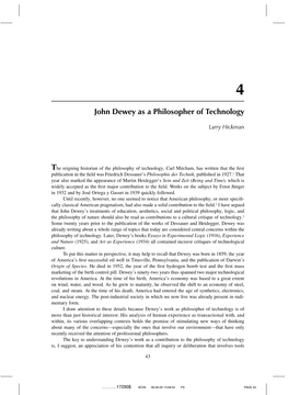 John Dewey As a Philosopher of Technology