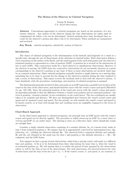 The Motion of the Observer in Celestial Navigation