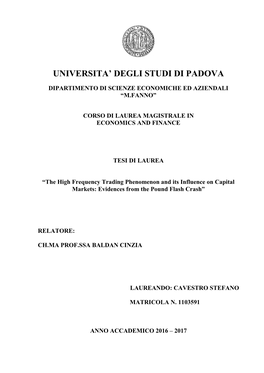 Universita' Degli Studi Di Padova