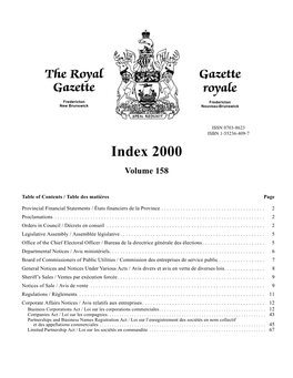 Index 2000 Volume 158