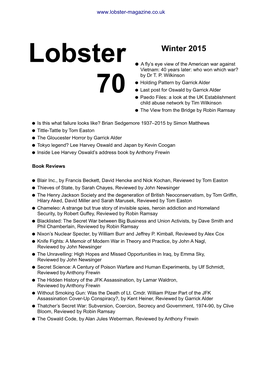 Lobster 70 Winter 2015