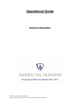 Operational Guide Humane Education