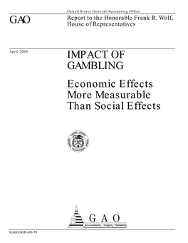 GGD-00-78 Impact of Gambling B-282745