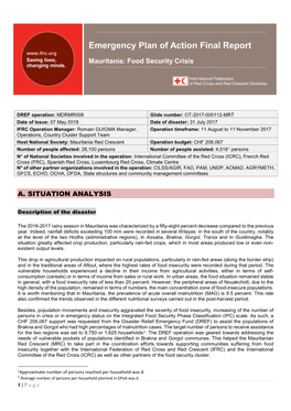 Emergency Plan of Action Final Report Mauritania: Food Security Crisis