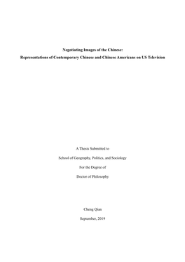 Negotiating Images of the Chinese: Representations of Contemporary Chinese and Chinese Americans on US Television