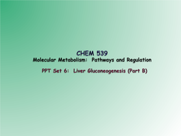 Glycolysis and Gluconeogenesis Are Regulated Independently