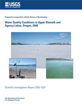 Water Quality Conditions in Upper Klamath and Agency Lakes, Oregon, 2006