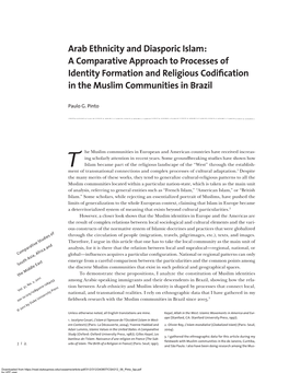 Arab Ethnicity and Diasporic Islam: a Comparative Approach to Processes of Identity Formation and Religious Codification in the Muslim Communities in Brazil