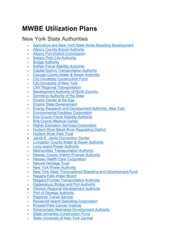 MWBE Utilization Plans