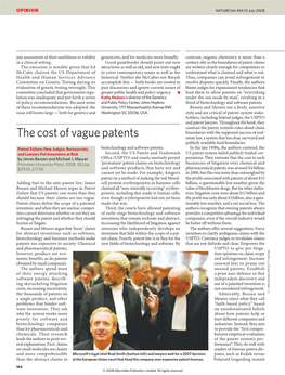 The Cost of Vague Patents Estate Law, a System That Has Clear, Surveyed and Publicly Available Land Boundaries