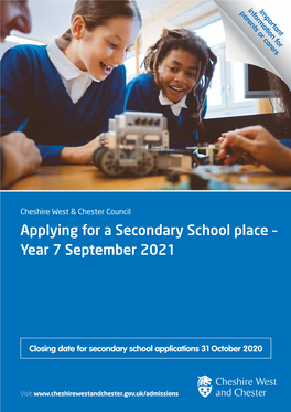 Applying for a Secondary School Place – Year 7 September 2021
