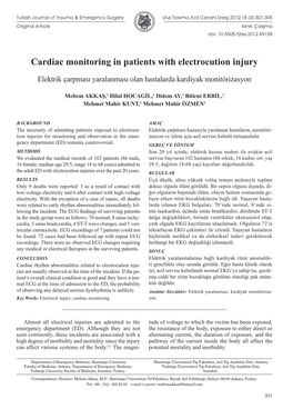 Cardiac Monitoring in Patients with Electrocution Injury