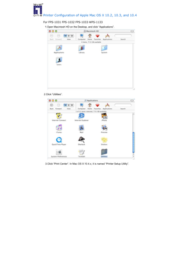 Printer Configuration of Apple Mac OS X 10.2, 10.3, and 10.4