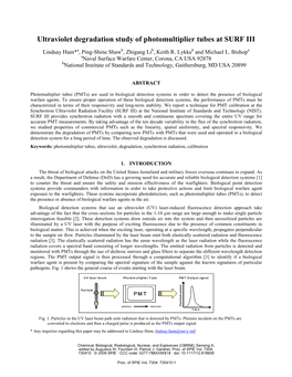 Ultraviolet Degradation Study of Photomultiplier Tubes at SURF III