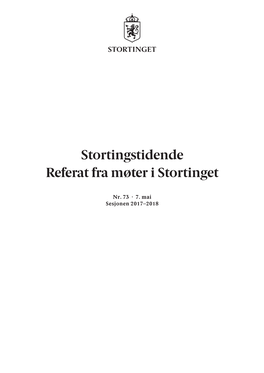 Stortingstidende Referat Fra Møter I Stortinget