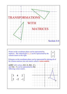 Transformations with Matrices