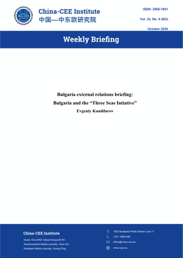 Bulgaria and the “Three Seas Intiative” Evgeniy Kandilarov