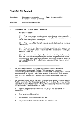 Report to the Council