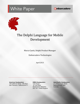 The Delphi Language for Mobile Development