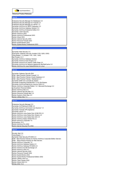 Historical Product Releases Sep-02 Enterprise Security Manager For