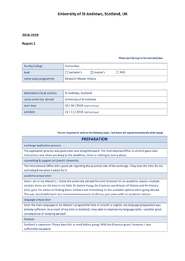 University of St Andrews, Scotland, UK PREPARATION