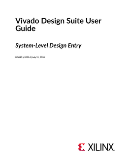Vivado Design Suite User Guide System-Level Design Entry
