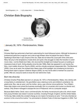 Christian Bale Biography - Life, Family, Children, Parents, Name, Story, History, Wife, Mother, Young