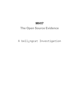 MH17 the Open Source Evidence