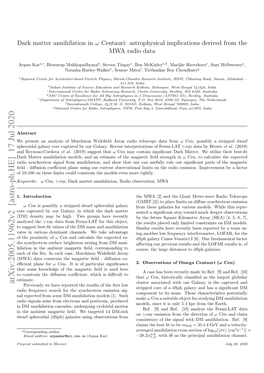 Dark Matter Annihilation in $\Omega $ Centauri: Astrophysical Implications