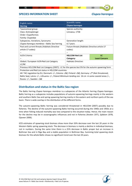 SPECIES INFORMATION SHEET Clupea Harengus