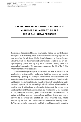 The Origins of the Militia Movement Robert H