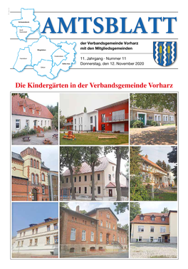 Die Kindergärten in Der Verbandsgemeinde Vorharz Verbandsgemeinde Vorharz 2 | Nr