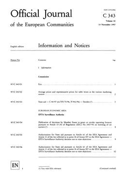 Official Journal C 343 Volume 40 of the European Communities 13 November 1997