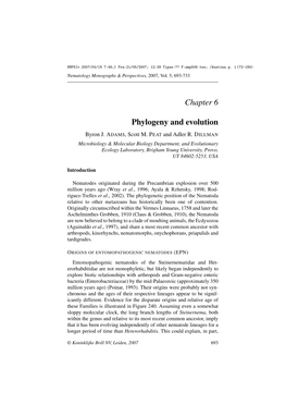 Chapter 6 Phylogeny and Evolution