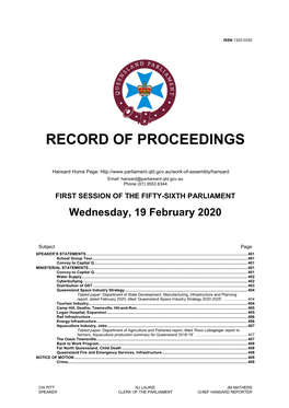 Record of Proceedings