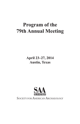 Program of the 79Th Annual Meeting