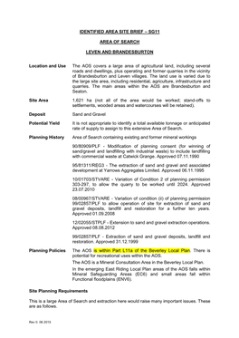 Identified Area Site Brief – Sg11 Area of Search Leven