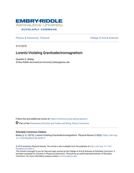 Lorentz-Violating Gravitoelectromagnetism