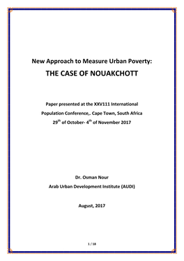 The Case of Nouakchott