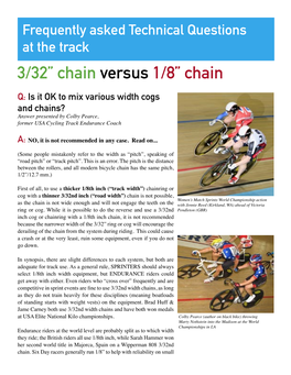 3/32” Chain Versus 1/8” Chain