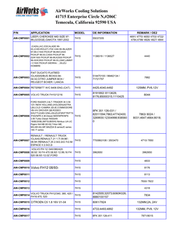 Compressor List