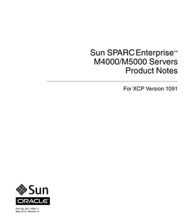 Sun SPARC Enterprise M4000/M5000 Servers Product