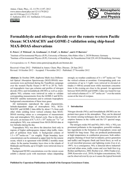 Formaldehyde and Nitrogen Dioxide Over the Remote Western Pacific Ocean