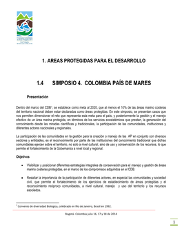 1.4 Simposio 4. Colombia País De Mares