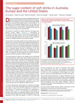 The Sugar Content of Soft Drinks in Australia, Europe and the United States
