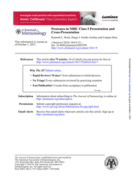 Proteases in MHC Class I Presentation and Cross-Presentation Kenneth L