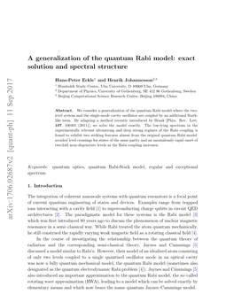 A Generalization of the Quantum Rabi Model: Exact Solution and Spectral Structure