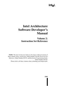 Intel Architecture Software Developer's Manual